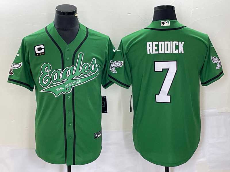 Men's Philadelphia Eagles #7 Haason Reddick Green C Patch Cool Base Stitched Baseball Jersey,We sell and wholesale Men's Philadelphia Eagles #7 Haason Reddick Green C Patch Cool Base Stitched Baseball Jersey on line form chian!